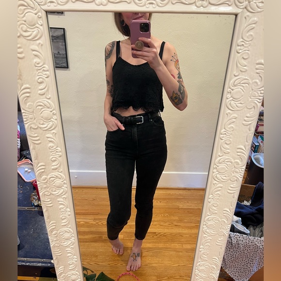 Black crop tank top lace - Picture 6 of 6